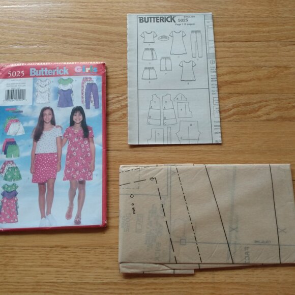 Girls Top, Dress, Skort, Shorts, Leggings Sewing Pattern Size 7-14 Butterick 502 - Picture 8 of 10